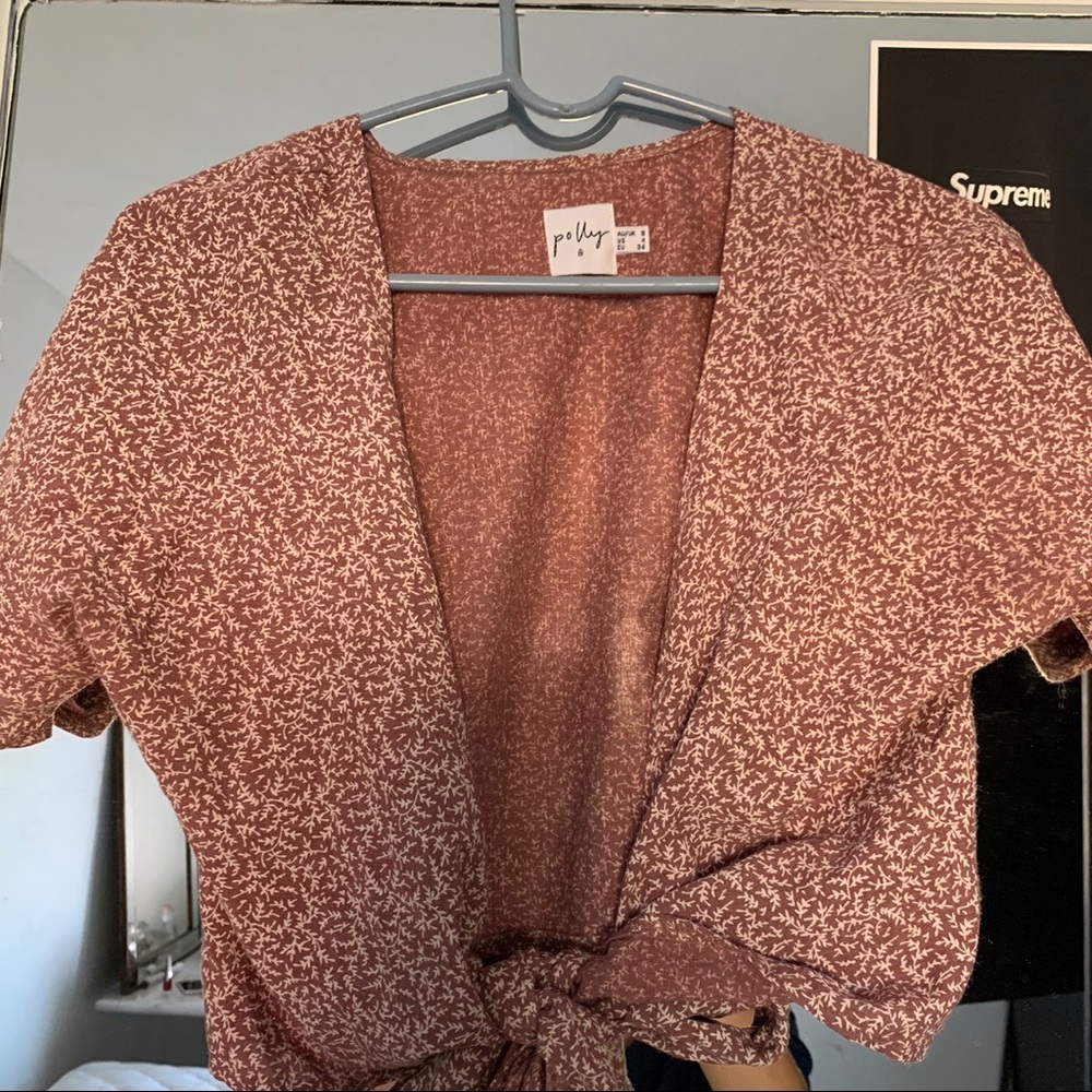 Princess Polly Tie Wrap Crop Top Pink